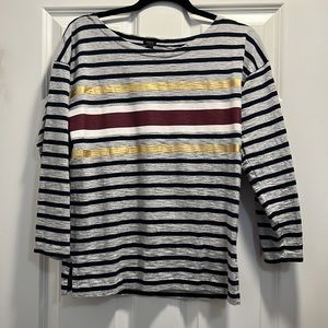 J Crew size M 3/4 striped shirt